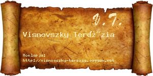 Visnovszky Terézia névjegykártya