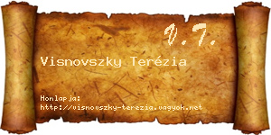 Visnovszky Terézia névjegykártya